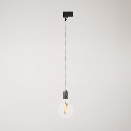 Suspended lamp with knurled aluminum lamp holder for rail