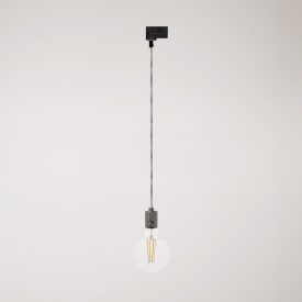 Suspended lamp with knurled aluminum lamp holder for rail