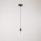 Suspended lamp with knurled aluminum lamp holder for rail
