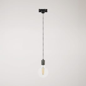 Suspended lamp with knurled aluminum lamp holder for rail