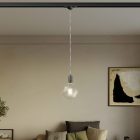 Suspended lamp with knurled aluminum lamp holder for rail