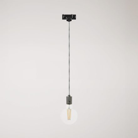 Suspended lamp with knurled aluminum lamp holder for rail