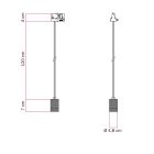 Suspended lamp with knurled aluminum lamp holder for rail