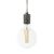 Hanging lamp with textile cable and milled aluminum lamp holder - Made in Italy - Bulb included