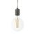 Suspended lamp with textile cable and engraved aluminum lamp holder - Made in Italy - Bulb included