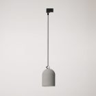 Rail-mounted lamp with ceramic mini Campana lampshade