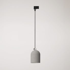 Rail-mounted lamp with ceramic mini Campana lampshade
