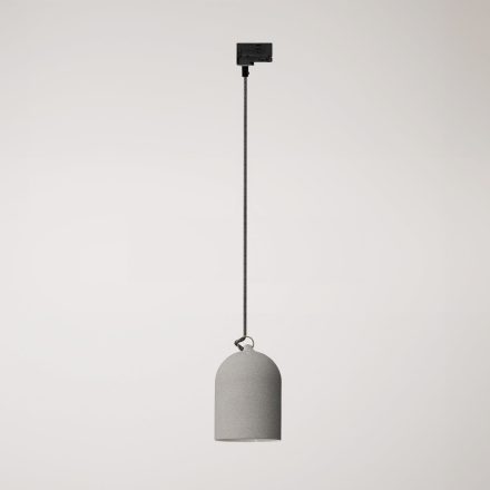 Rail-mounted lamp with ceramic mini Campana lampshade