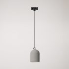 Rail-mounted lamp with ceramic mini Campana lampshade