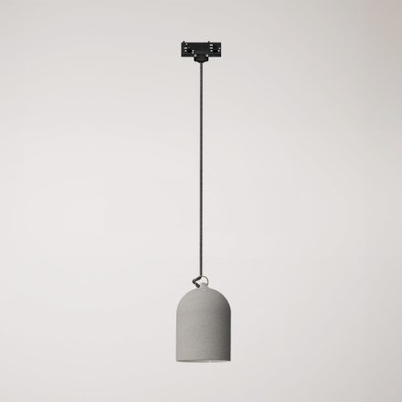 Rail-mounted lamp with ceramic mini Campana lampshade