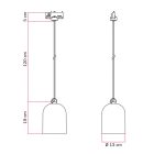 Rail-mounted lamp with ceramic mini Campana lampshade