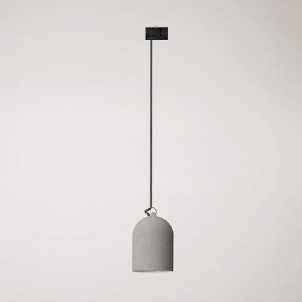 Rail-mounted lamp with ceramic mini Campana lampshade