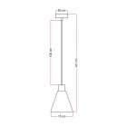 Suspended lamp with wooden conical lampshade