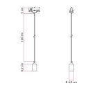 Industrial pendant lamp with textile cables and rail adapter