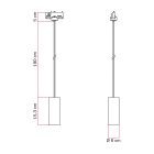 Suspended lamp Tub-E14 with shade for rail