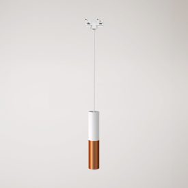 Track-mounted pendant lamp Tub-E14 with double shade