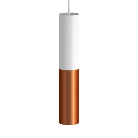 Made in Italy pendant lamp with fabric cable and Tub-E14 double lampshade