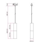 Track-mounted pendant lamp Tub-E14 with double shade