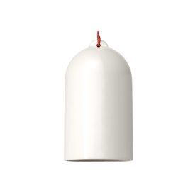   Suspended lamp with textile cable and Bell XL ceramic lampshade - Made in Italy - Bulb included