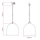 Track-mounted lamp Campana M with ceramic shade