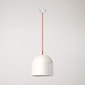 Track-mounted lamp Campana M with ceramic shade