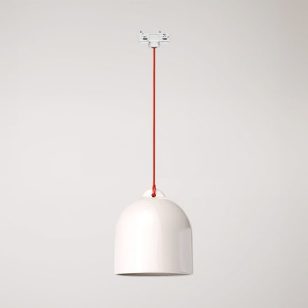 Track-mounted lamp Campana M with ceramic shade