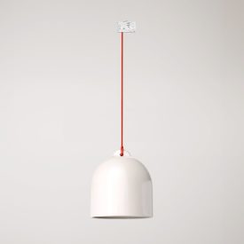 Track-mounted lamp Campana M with ceramic shade