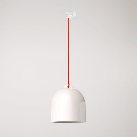 Track-mounted lamp Campana M with ceramic shade