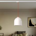 Track-mounted lamp Campana M with ceramic shade
