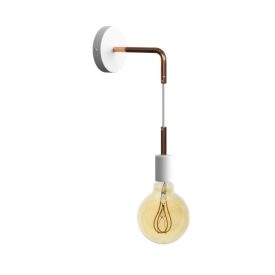   Fermaluce Metal wall lamp with curved extension and suspended lamp holder