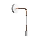 Fermaluce Metal wall lamp with curved extension and suspended lamp holder