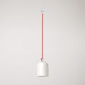 Rail-mounted lamp with ceramic mini Campana lampshade