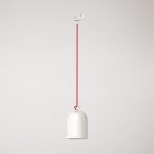 Rail-mounted lamp with ceramic mini Campana lampshade
