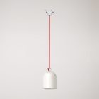Rail-mounted lamp with ceramic mini Campana lampshade
