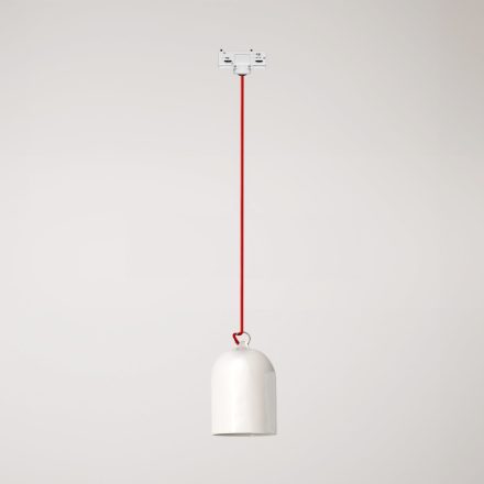Rail-mounted lamp with ceramic mini Campana lampshade