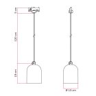 Rail-mounted lamp with ceramic mini Campana lampshade