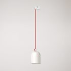 Rail-mounted lamp with ceramic mini Campana lampshade