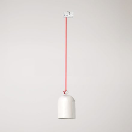 Rail-mounted lamp with ceramic mini Campana lampshade