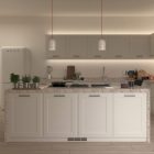 Suspended lamp with textile cable and lampshade Mini Bell XS ceramic lampshade - Made in Italy - Bulb included