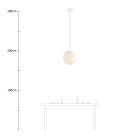 Suspended lamp with spherical lampshade