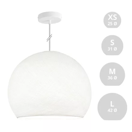 Suspended lamp with dome lampshade
