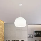 Suspended lamp with dome lampshade