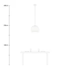 Suspended lamp with dome lampshade