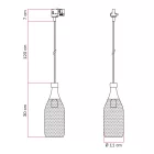 Suspended lamp Jéroboam bottle with shade on rail