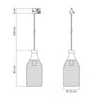 Suspended lamp Jéroboam bottle with shade on rail