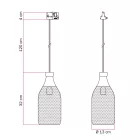 Suspended lamp Jéroboam bottle with shade on rail