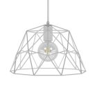 Suspended lamp with textile cable, dome lampshade and metal details - Made in Italy - Bulb included