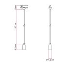 Ceiling lamp with metal rail