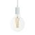 Suspended lamp with textile cable and monochrome metal details - Made in Italy - Bulb included