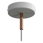 Suspended lamp with textile cable, metal details and 7 cm cable clamp - Made in Italy - Bulb included